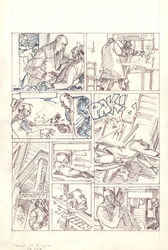 Illustration noir et blanc, Louis la Guigne, Fureur (T.8), Jean-Paul Dethorey
