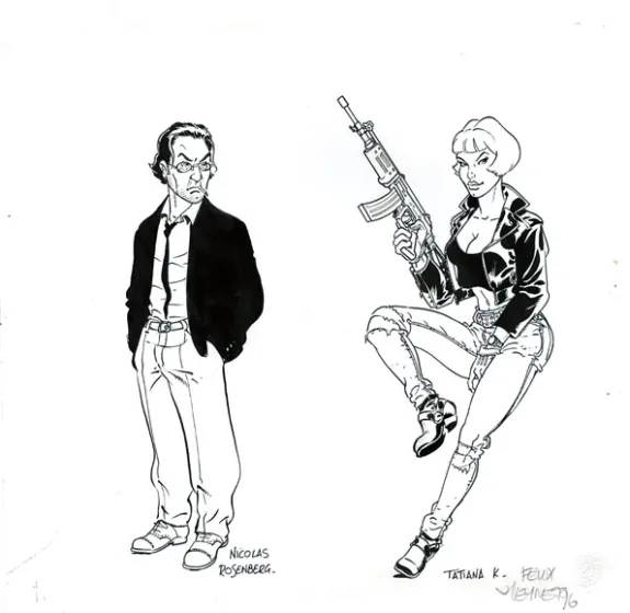 Illustration noir et blanc, Tatiana K., Félix Meynet
