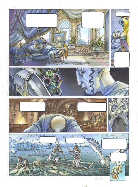 Planche couleur, Le Roi des méduses, Thierry Ségur