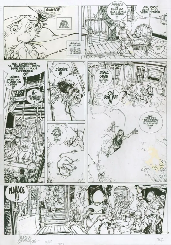 Planche noir et blanc, Vauriens, Dame Brèche-Dent (T.2), Laurent Cagniat