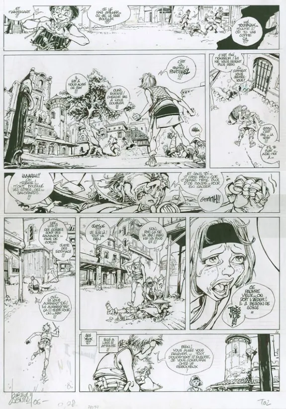 Black and white original page, Vauriens, Dame Brèche-Dent (T.2), Laurent Cagniat