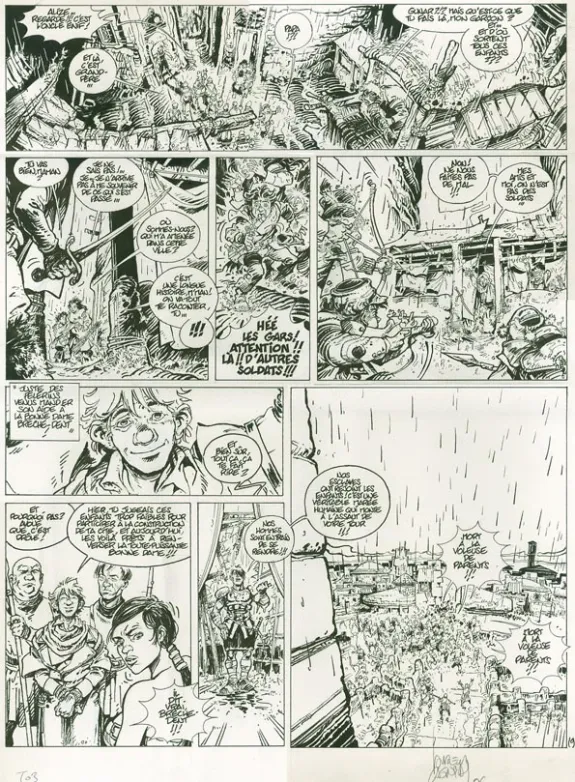 Planche noir et blanc, Vauriens, Justine des Dieux (T.3), Laurent Cagniat