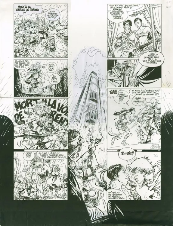 Planche noir et blanc, Vauriens, Justine des Dieux (T.3), Laurent Cagniat