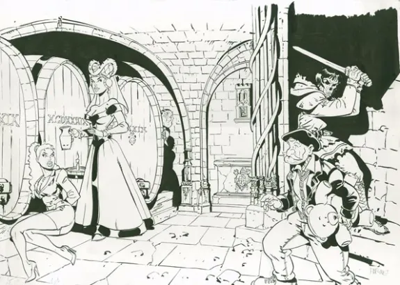 Illustration noir et blanc, Fanfoué des Pnottas, Félix Meynet