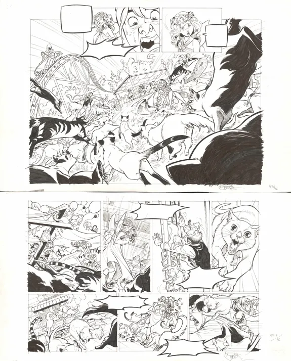 Planche noir et blanc, Talisman, Le Grimoire des Souhaits (T.1), Montse Martin