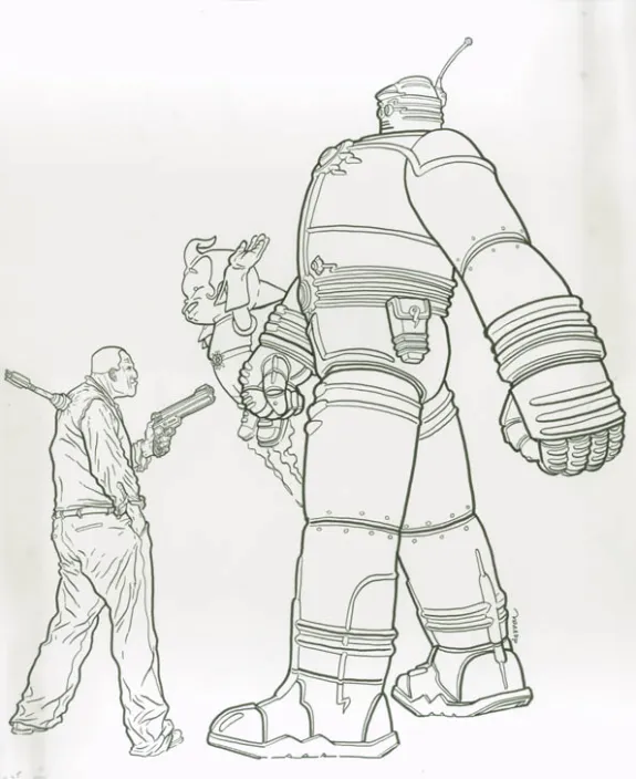 Black and white illustration, Geof Darrow