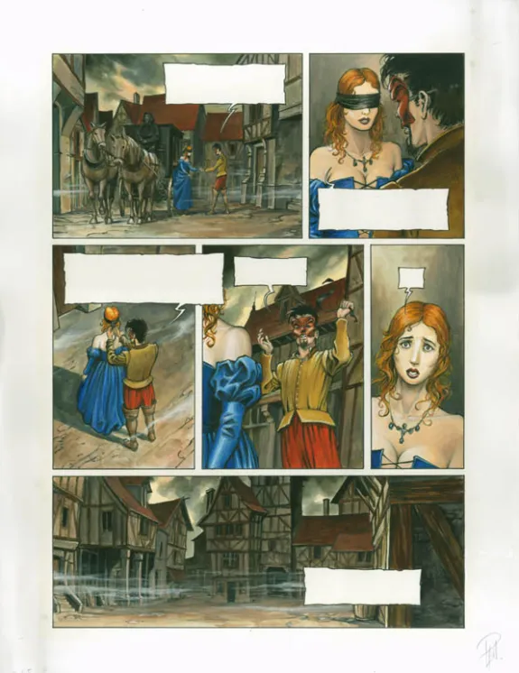Planche couleur, Les Passants du clair de lune, Le chant du bouc (T.2), Laurent Paturaud