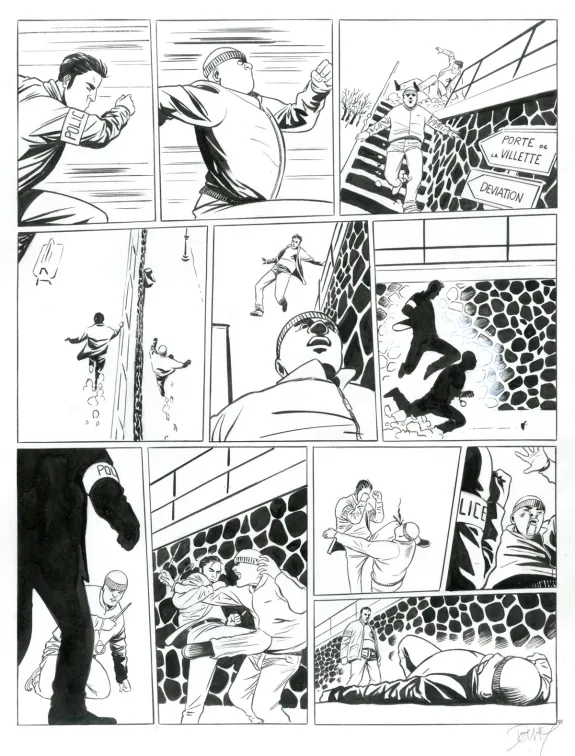 Planche noir et blanc, Commandant Achab, Né pour mourir (T.1), Stéphane Douay