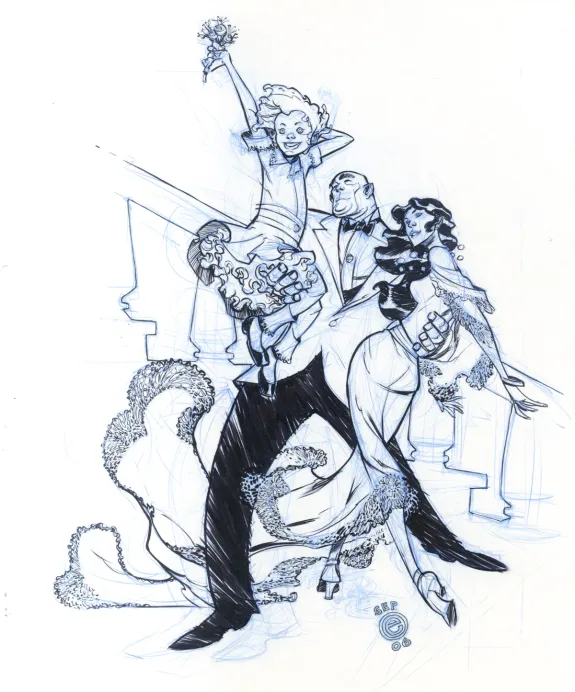 Black and white illustration, Eric Canete