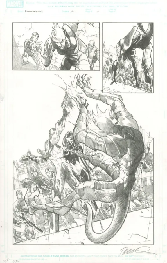 Planche noir et blanc, Avengers : the Initiative, Humberto Ramos