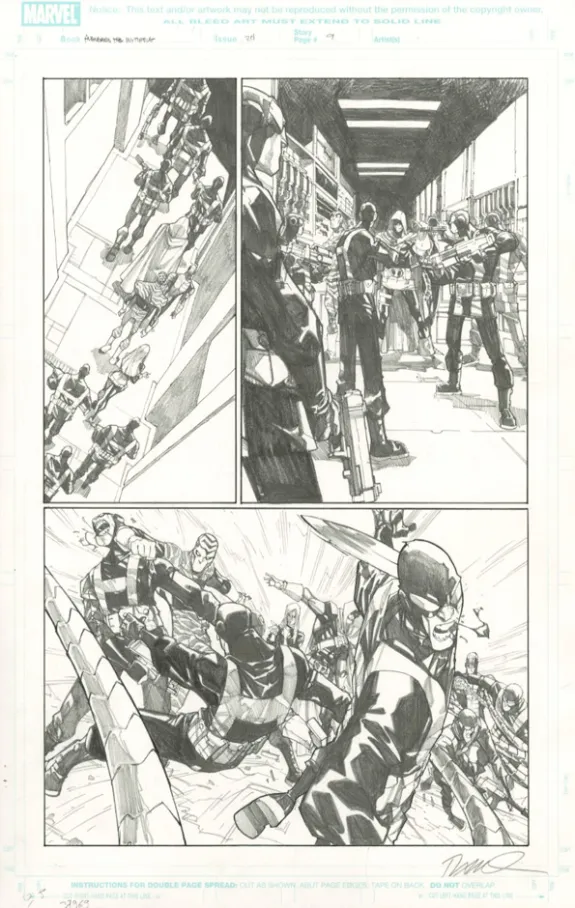 Black and white original page, Avengers : the Initiative, Humberto Ramos