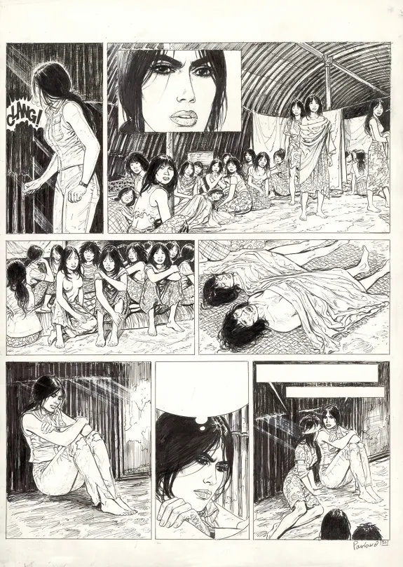 Black and white original page, El Nino, Le Paria de Célèbes (T.5), Boro Pavlovic