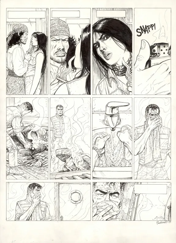 Black and white original page, El Nino, Le Paria de Célèbes (T.5), Boro Pavlovic