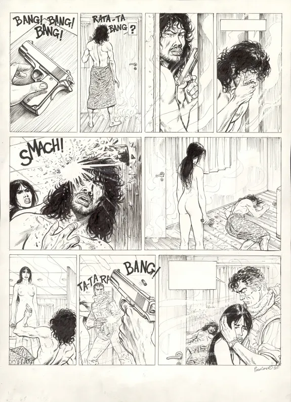 Black and white original page, El Nino, Le Paria de Célèbes (T.5), Boro Pavlovic