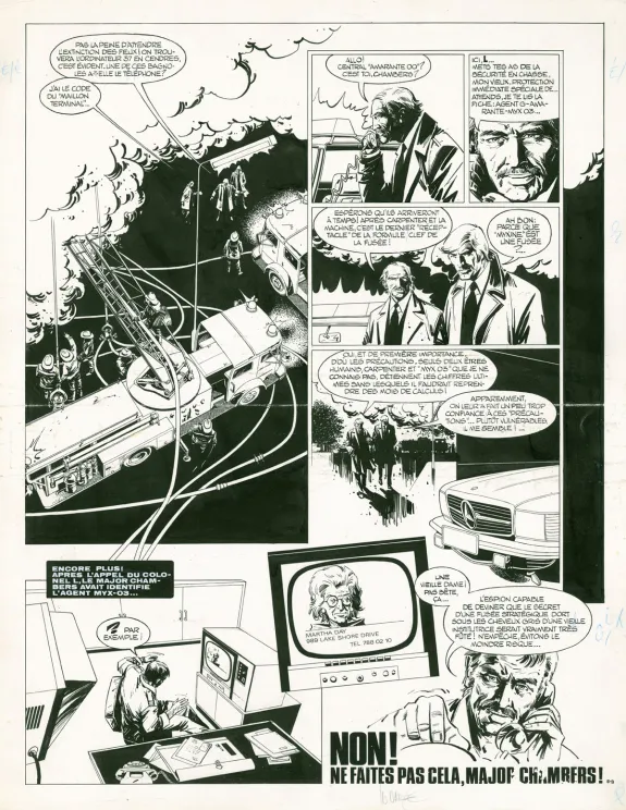 Planche noir et blanc, Bruno Brazil, Quitte ou double pour Alak 6 (T.9), William Vance
