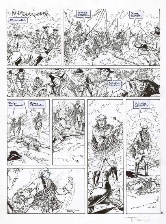 Black and white original page, Claymore,  Ersel