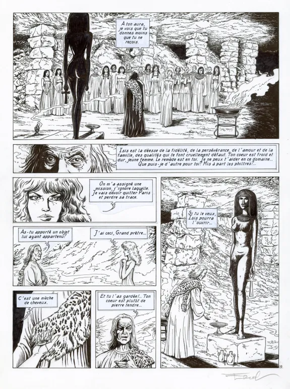 Black and white original page, Claymore,  Ersel