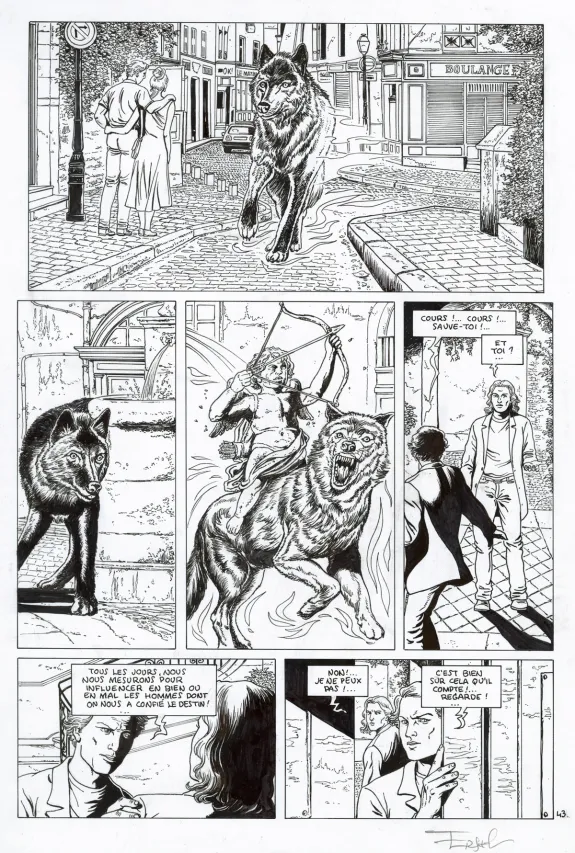 Black and white original page, Les Pionniers du nouveau monde,  Ersel