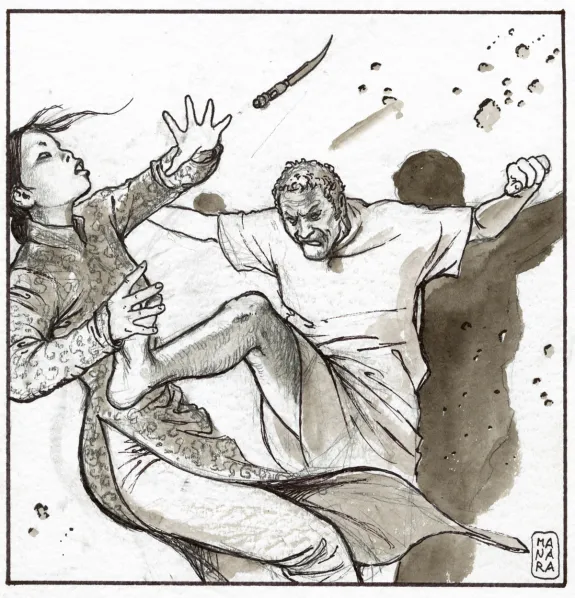 Illustration noir et blanc, Milo Manara