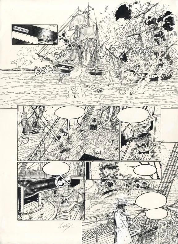 Planche noir et blanc, Hauteville House, USS Kearsarge (T.5), Thierry Gioux