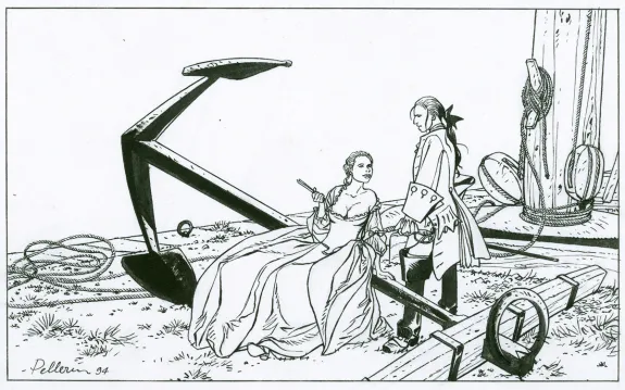 Black and white illustration, L'Épervier, Patrice Pellerin