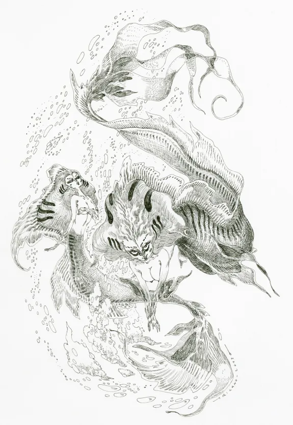 Illustration noir et blanc, Giovanni Rigano