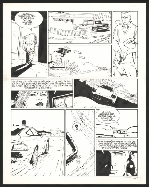 Planche noir et blanc, I.R.$., Le Corrupteur (T.6), Bernard Vrancken