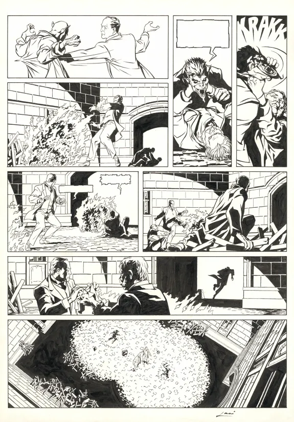 Planche noir et blanc, Sherlock Holmes & les vampires de Londres, L'appel du sang (T.1),  Laci