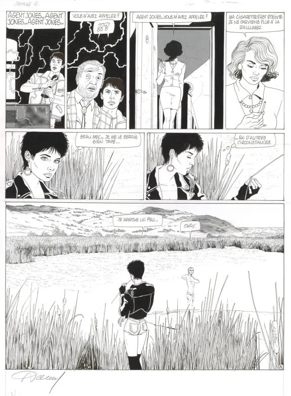 Planche noir et blanc, Santiag, De l'autre côté du Rio  (T.4),  Renaud