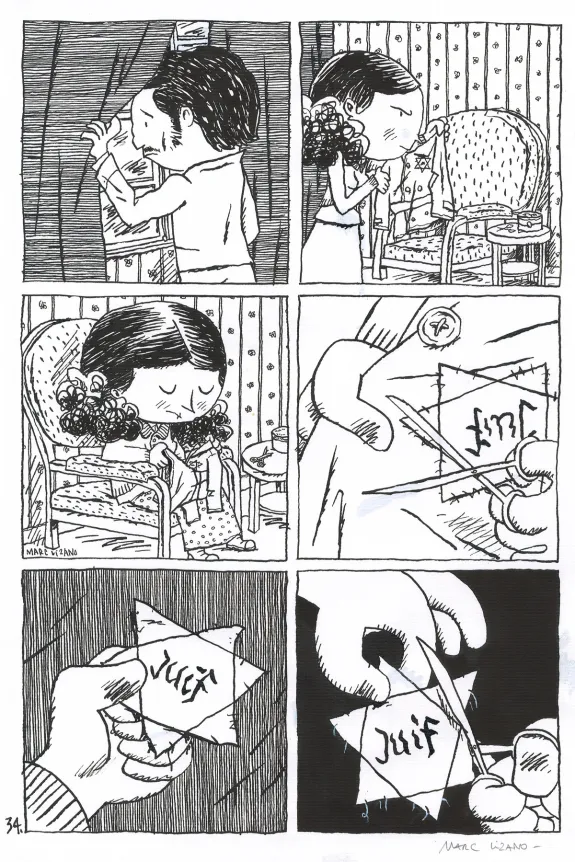 Planche noir et blanc, L'enfant caché, Marc Lizano