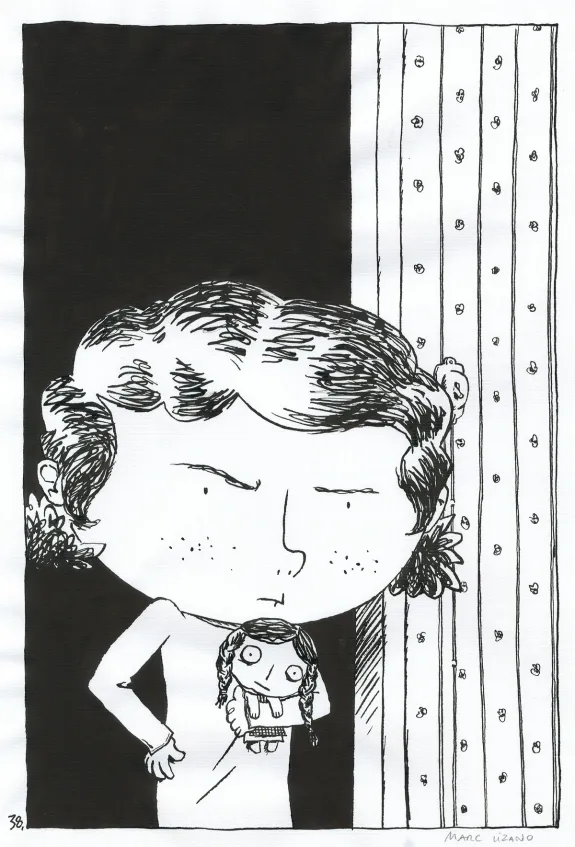 Planche noir et blanc, L'enfant caché, Marc Lizano