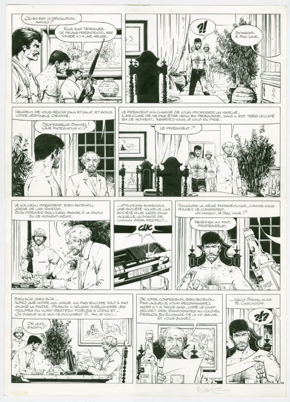 Planche noir et blanc, XIII, El Cascador (T.10), William Vance
