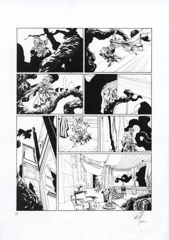 Planche noir et blanc, Assassin's Creed, Hawk (T.4), Djillali Defali