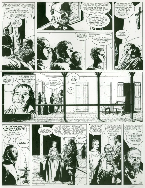 Planche noir et blanc, L'Épervier, Les Larmes de Tlaloc (T.6), Patrice Pellerin