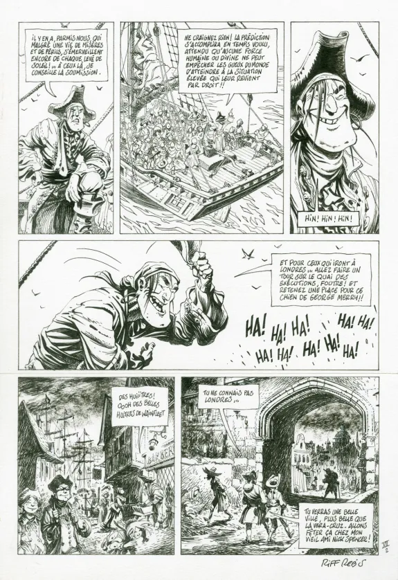 Planche noir et blanc, À bord de l’Étoile Matutine,  Riff Reb's