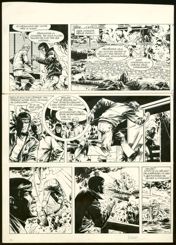 Planche noir et blanc, Bob Morane, L'Œil du samouraï (T.17), William Vance