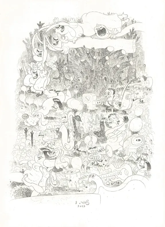 Illustration noir et blanc, Pillowy, the Art of Dave Cooper, Dave Cooper