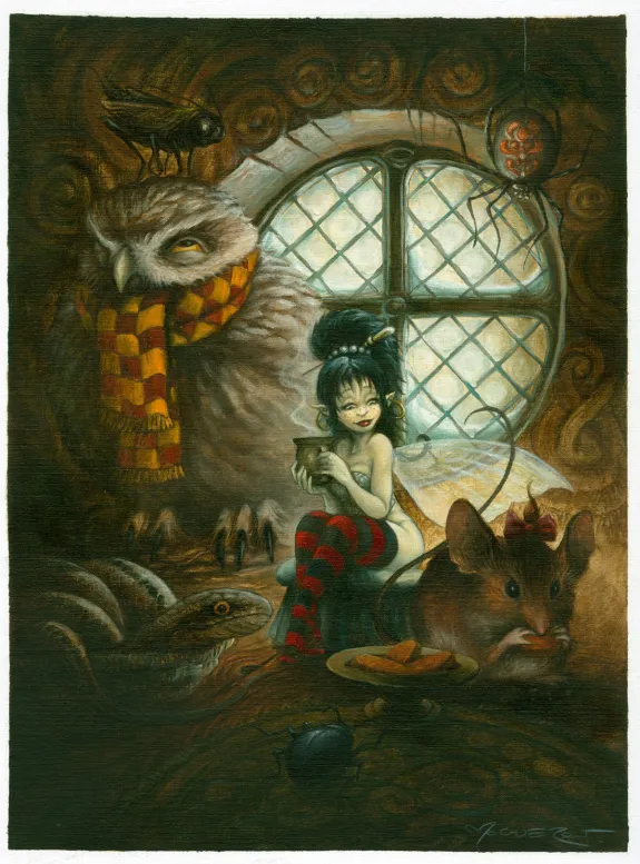 Colored illustration, L'heure des fées, Pascal Moguérou