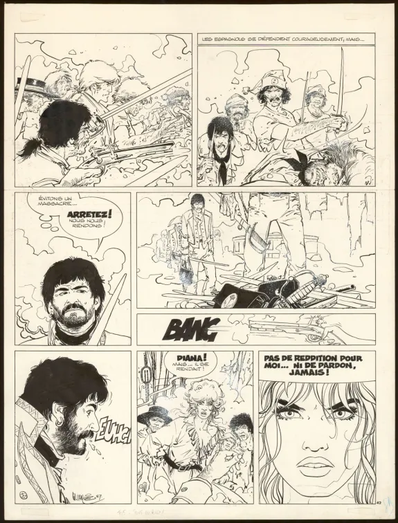 Black and white original page, Bruce J. Hawker, Tout ou rien (T.5), William Vance