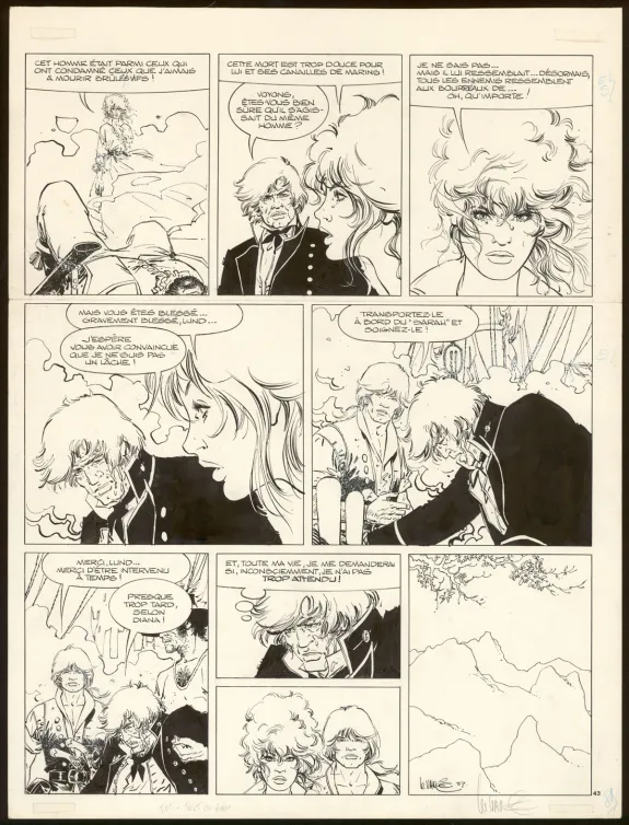 Black and white original page, Bruce J. Hawker, Tout ou rien (T.5), William Vance