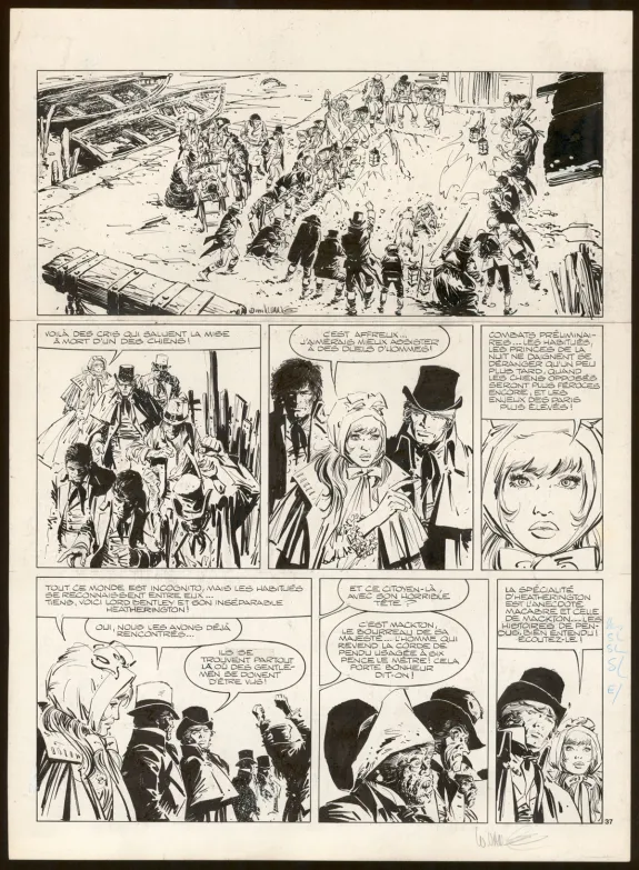 Black and white original page, Bruce J. Hawker, Les Bourreaux de la nuit (T.6), William Vance