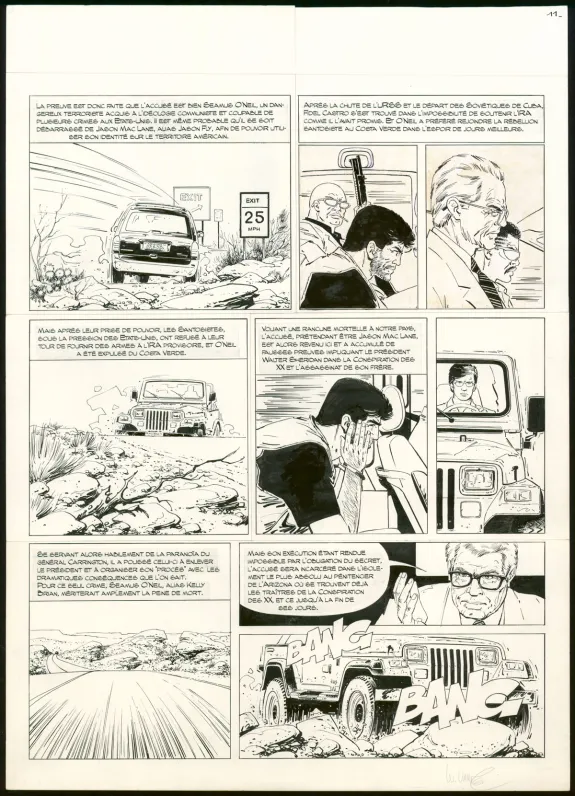 Planche noir et blanc, XIII, Secret défense (T.14), William Vance