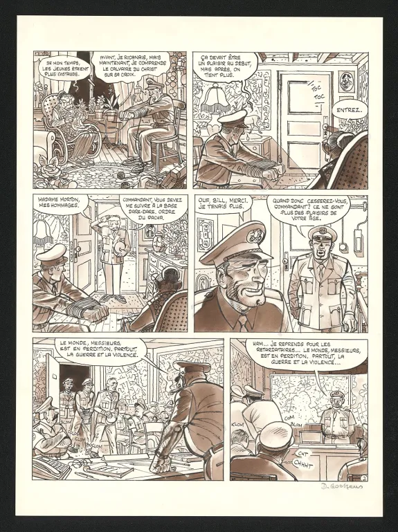Planche noir et blanc, Voyage au bout de la lune, Daniel Goossens