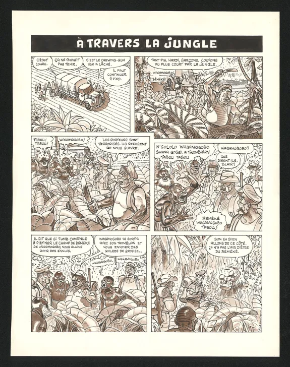 Planche noir et blanc, Voyage au bout de la lune, Daniel Goossens