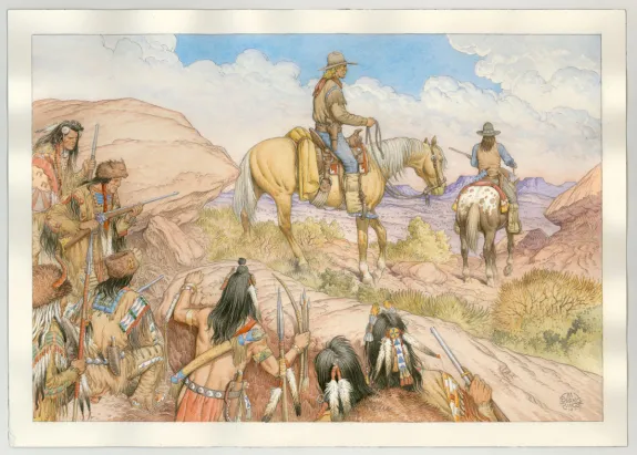 Illustration couleur, La Jeunesse de Blueberry, Michel Blanc-Dumont