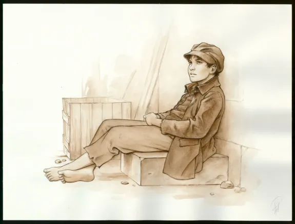 Illustration couleur, Victor Hugo, aux Frontières de l'Exil, Laurent Paturaud