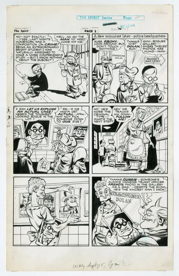 Black and white original page, Le Spirit, Will Eisner