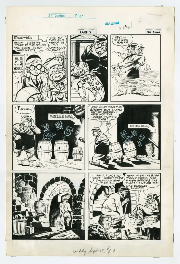 Black and white original page, Le Spirit, Will Eisner