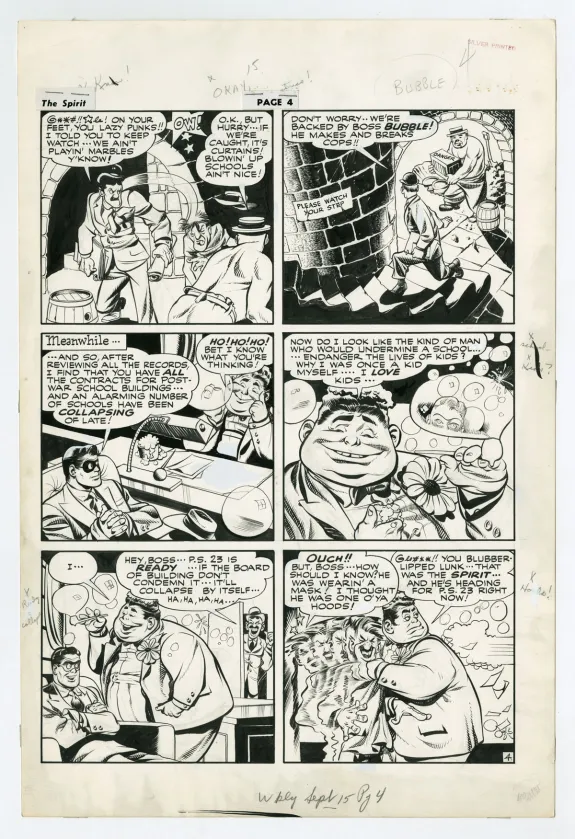 Black and white original page, Le Spirit, Will Eisner