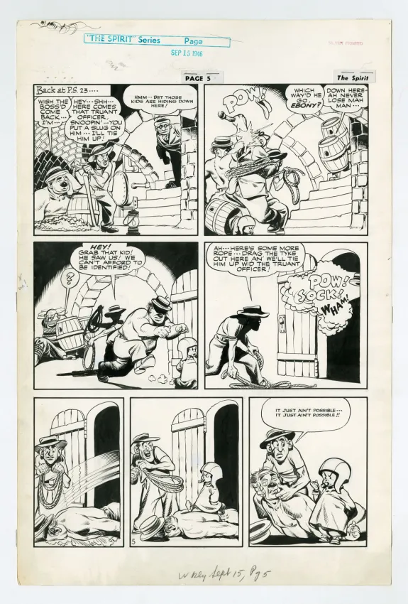 Black and white original page, Le Spirit, Will Eisner
